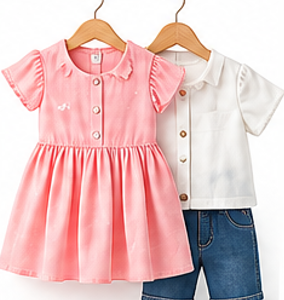 Baby Girls Dress Set – 2 Pcs